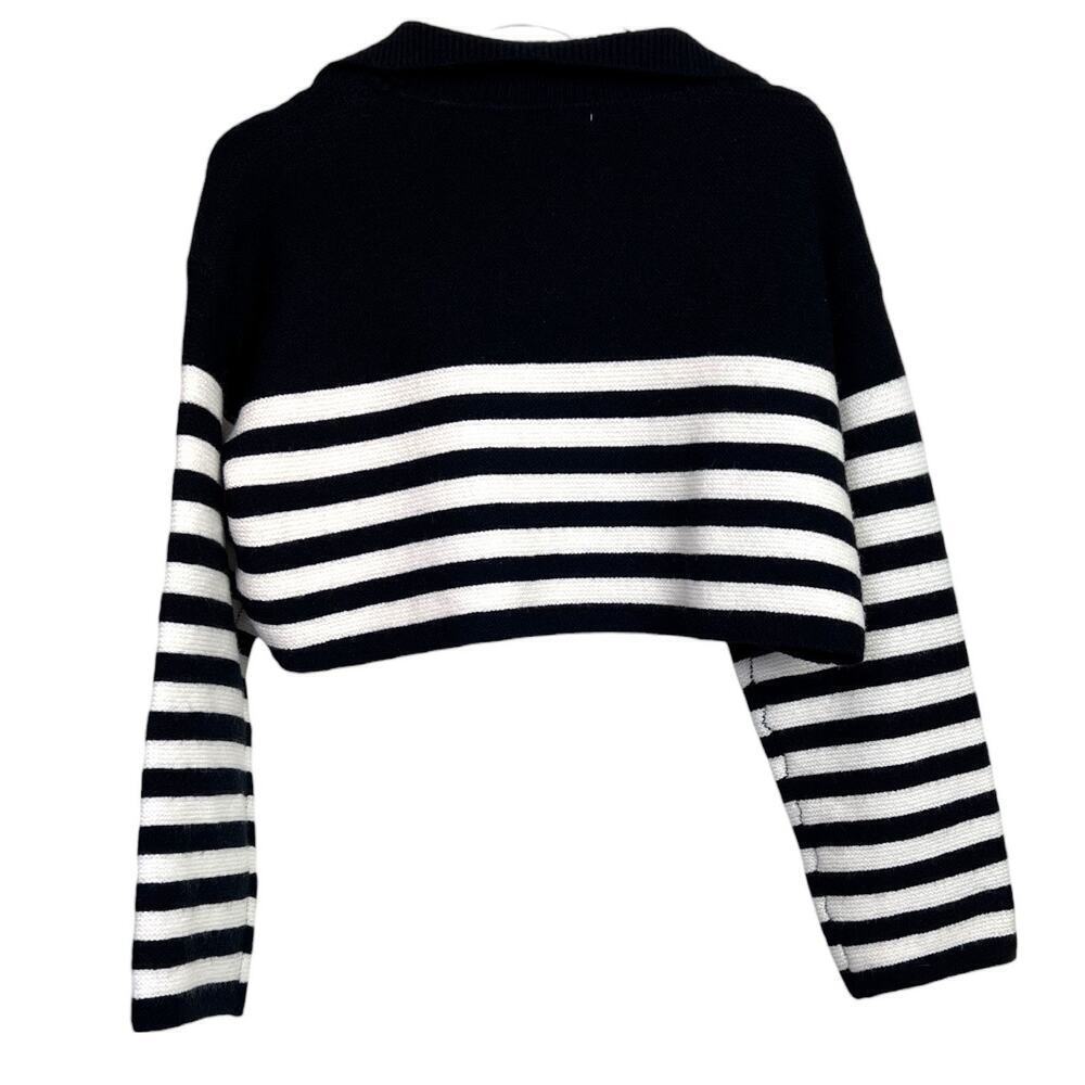 CRESCENT Corbin Striped Knit Sweater in Black & White Women's Size Small - Picture 5 of 9